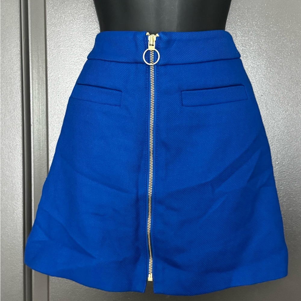 Express Royal Blue A-Line Skirt with Zipper